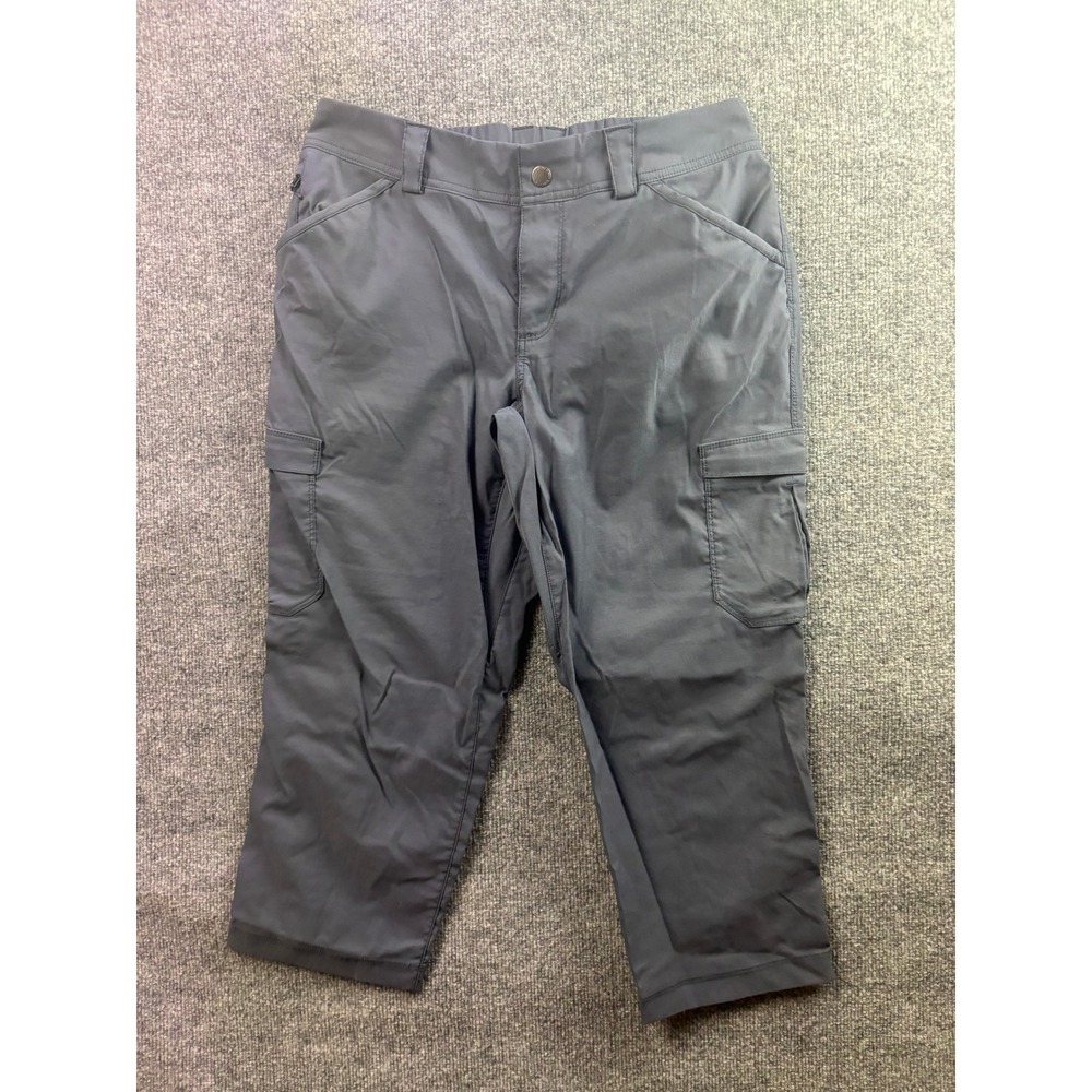 Duluth Trading Co Cargo Pants Womens 10 Gray Dry on the Fly Capri Hiking Pockets
